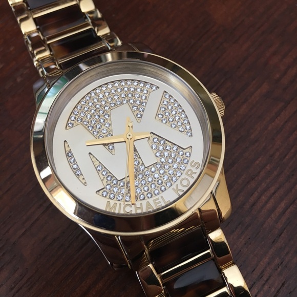 mk gold diamond watch